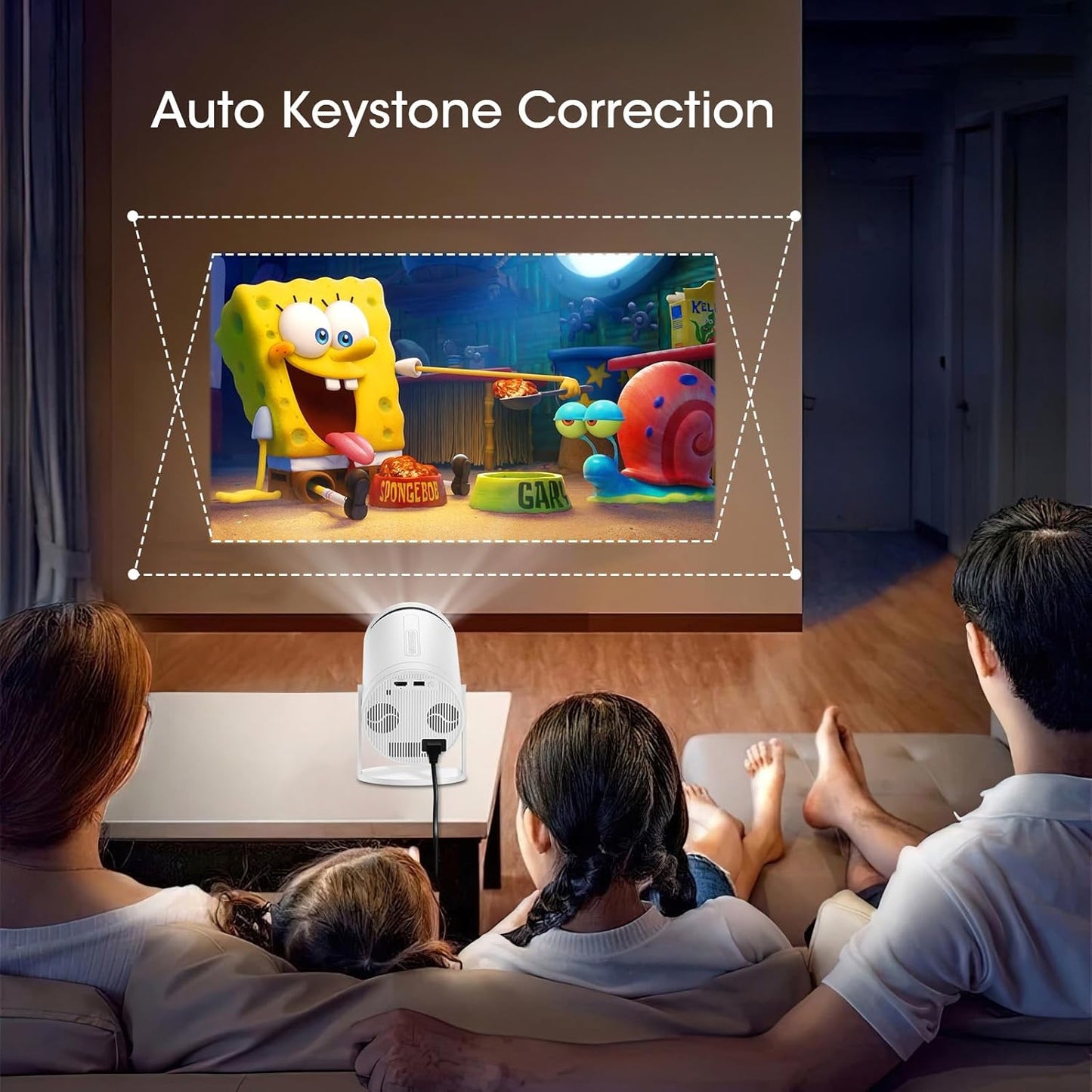 1080P Smart Projector: 270° Rotation, Android 11 & Wi-Fi 6
